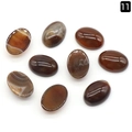Cabujones ovalados de ágata marrón pulida con texturas naturales para hacer joyas - Ágata Café (13X18mm)