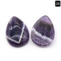 Pierres de cristal d'améthyste naturelle en forme de poire avec textures violet et blanc - Améthyste (18×25mm)