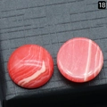 Pair of 18mm round natural pink rhodochrosite cabochon stones with white stripe patterns - 18mm / Rhodonite