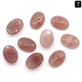 Cabujón ovalado de cristal de fresa natural para joyería juego de nueve piezas - Cuarzo Fresa (13X18mm)