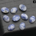 Polished 6x8mm oval sodalite stones with blue and white marble textures in a set - Sodalite