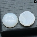 Natural white agate round cabochon stones with circular silk patterns for jewelry DIY - 18mm / Banded White Agate