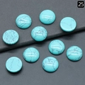Round cabochon turquoise stones with natural black veins for DIY jewelry making - 16mm Blue Turquoise (Synthetic)