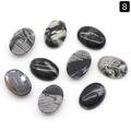 Cabujón ovalado de piedra cebra con patrones naturales en blanco y negro para joyas - Madera Petrificada (13X18mm)