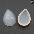 Paire de pierres précieuses en calcédoine bleu laiteux en forme de goutte pour bijoux - Agate Blanche (18×25mm)
