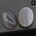 Ovale natuurlijke agaat cabochon met grijsblauwe bandpatronen voor DIY-sieraden - Grijze Agaat / 18x25mm