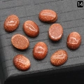 Set of 9 oval brown goldstone cabochons with sparkling copper flecks on a dark base - Goldstone (Synthetic)