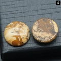 Pair of 18mm round natural picture jasper cabochons with earthy landscape patterns - 18mm / Jasper