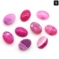 Lote de 9 cabujones ovalados de ágata natural rosa con textura de banda pulida - Ágata Rosa (13X18mm)