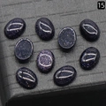 Oval cabochon blue sandstones with sparkling starry effect for DIY jewelry setting - Blue Goldstone (Synthetic)