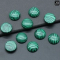 Green and black malachite gemstone round cabochons for jewelry making DIY setting - 16mm Malachite (Synthetic)