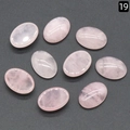 Nueve piedras naturales de cuarzo rosa con corte cabujón ovalado y brillo suave - Cuarzo Rosa (13X18mm)