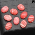 Pink oval cabochon stones with white stripes for DIY jewelry making in bulk set - Rhodochrosite (Synthetic)