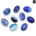 Cabujones ovalados de ágata de encaje azul natural con patrones de bandas para joyería - Ágata Azul Real (13X18mm)