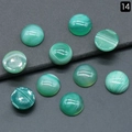 Natural 16mm green banded agate round cabochon stones for jewelry making - 16mm Striped Green Agate