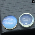 Round cabochon natural crystal stones in light blue and yellow for DIY jewelry making - 18mm / Opal