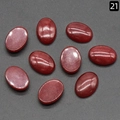 Set de nueve piedras de ágata roja ovalada pulida para incrustaciones de anillos DIY - Jade Rojo Teñido (13X18mm)