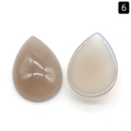 Cabochons en cristal naturel poli en forme de poire, gris foncé et blanc laiteux - Agate Grise (18×25mm)