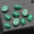 9pcs oval malachite stone cabochons with green stripes for jewelry DIY setting - Malachite (Synthetic)