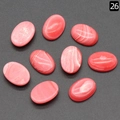 Nueve cabujones ovalados de rodocrosita rosa con patrones de bandas blancas naturales - Rodocrosita Sintética (13X18mm)
