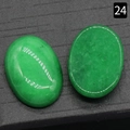 Set van twee gepolijste ovale groene kristallen edelstenen voor sieraden en ringinlays maken - Maleisische Jade (Gekleurd) / 18x25mm
