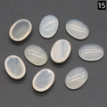 Set de 9 piedras de opale blanco ovaladas para incrustaciones de joyería fina - Ágata Blanca (13X18mm)