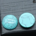 Pair of round turquoise cabochons with black spiderweb matrix for jewelry making - 18mm / Blue Turquoise