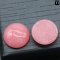Pair of round 18mm pink natural crystal cabochons with a smooth polished finish - 18mm / Pink Aventurine