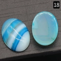 Ovale blauwe gestreepte agaat cabochon met natuurlijke banden voor DIY-sieraden - Blauwe agaat / 18x25mm
