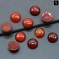 Set of 10 round natural red agate cabochons with polished smooth surface for DIY jewelry - 16mm Red Agate