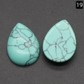 Pierre turquoise en forme de goutte d'eau avec texture noire pour bijoux DIY - Turquoise Bleue Synthétique (18×25mm)
