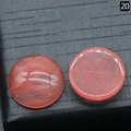 Pair of 18mm round strawberry red translucent crystal cabochons for DIY jewelry making - 18mm / Watermelon red