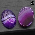 Ovale paars gestreepte agaat cabochons met gepolijst oppervlak voor sieraden maken - Paarse Agaat / 18x25mm
