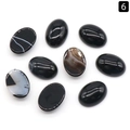 Cabujones ovalados de ágata negra pulida con rayas naturales para joyería artesanal DIY - Ágata Negra (13X18mm)
