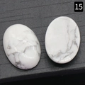 Ovale witte turkoois cabochon met grijze marmertextuur voor sieraden DIY zettingen - Howliet / 18x25mm