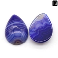 Pierre précieuse en agate rayée violette en forme de goutte pour bijoux DIY - Agate Bleu Roi (18×25mm)