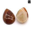 Lot de deux cabochons en agate naturelle en forme de poire avec des rayures polies uniques - Agate Café (18×25mm)