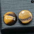 Polished natural tiger eye cabochon stone 18mm round gemstone for DIY jewelry making - 18mm / Tiger's Eye