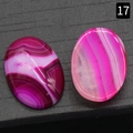 Ovale agaat cabochon in rozerood en wit met gepolijste afwerking voor sieraden - Rozerode agaat / 18x25mm