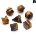 Set da 7 pietre occhio di tigre geometriche con sfere e piramidi lucide per lo yoga - Occhio di tigre