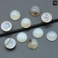 Set of 10 round natural white agate cabochons for DIY jewelry inlay and crafting - 16mm White Agate