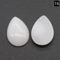 Paire de cabochons en cristal blanc en forme de poire avec finition polie pour bijoux - Jade Blanc (18×25mm)