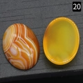 Ovale natuurlijke agaat en gele chalcedoon cabochon stenen voor sieraden inleg - Agaat / 18x25mm