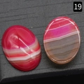 Paar ovale perzik agaat cabochons met natuurlijke strepen voor DIY-sieraden - Roze Agaat / 18x25mm