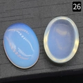 Ovale opaliet cabochon stenen in lichtblauw en melkwit voor DIY-sieraden maken - Synthetische Opaal / 18x25mm