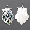 Handcrafted owl pendant featuring natural abalone shell and mother of pearl inlay work - Owl Style 1