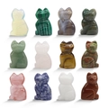 Ensemble de 12 figurines de chat en pierres précieuses et cristaux assortis - Ensemble de 12 Couleurs Mélangées