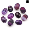 Οβάλ μωβ ριγέ αχάτης cabochons με φυσικά μοτίβα για ένθετα κοσμημάτων DIY κατασκευών - Μωβ Αχάτης / 15x20mm