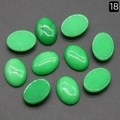 Σετ 10 οβάλ πράσινα cabochon νεφρίτη για ένθετα κοσμημάτων και αξεσουάρ DIY - Νεφρίτης Μαλαισίας (Βαμμένος) / 15x20mm
