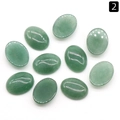 Σετ 10 οβάλ πράσινα αβεντουρίνη χαλαζία cabochons με γυαλισμένο φινίρισμα για κοσμήματα - Πράσινη Αβεντουρίνη / 15x20mm